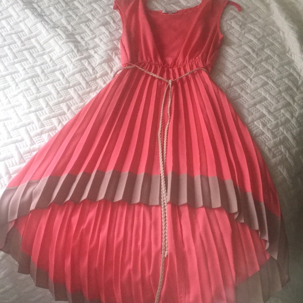 Peach high/low summer dress
